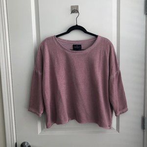 Raw Hem Pink Sweatshirt
